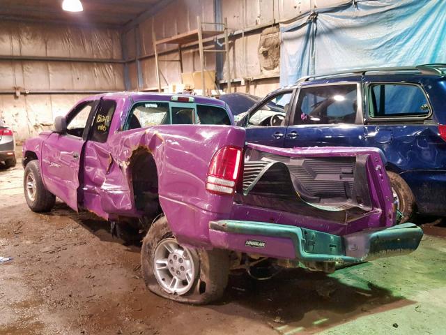 1B7GL23Y0VS276192 - 1997 DODGE DAKOTA PURPLE photo 3