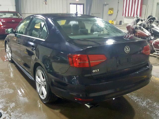 3VW5T7AJ1FM247110 - 2015 VOLKSWAGEN JETTA GLI BLACK photo 3