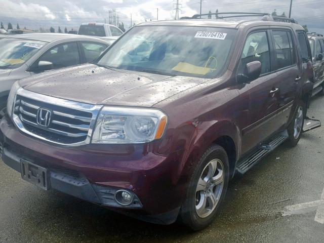 5FNYF4H72CB054433 - 2012 HONDA PILOT EXLN BURGUNDY photo 2