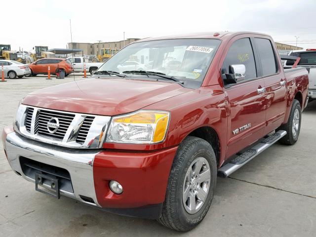 1N6BA0EDXEN508114 - 2014 NISSAN TITAN S RED photo 2