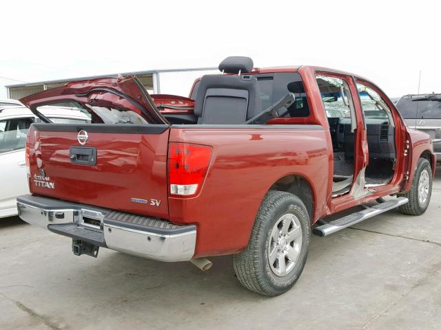 1N6BA0EDXEN508114 - 2014 NISSAN TITAN S RED photo 4