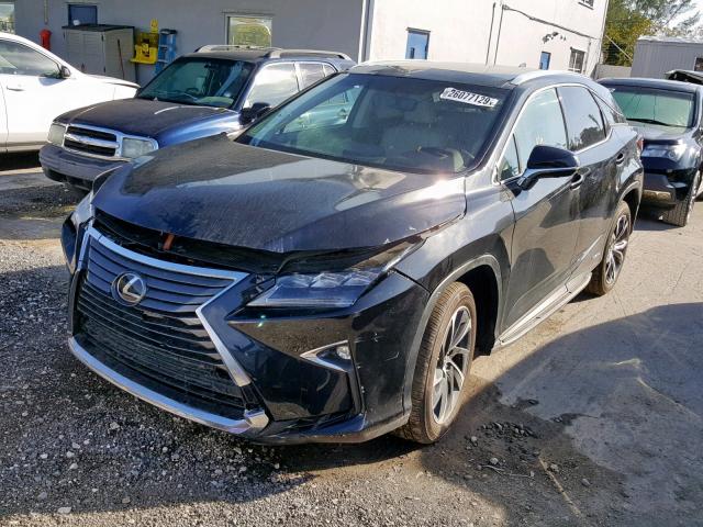 2T2BGMCA2JC022262 - 2018 LEXUS RX 450H BLACK photo 2