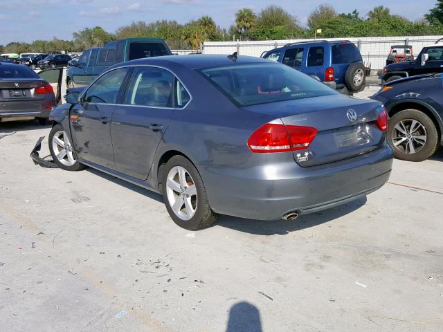 1VWBP7A30CC030511 - 2012 VOLKSWAGEN PASSAT SE GRAY photo 3