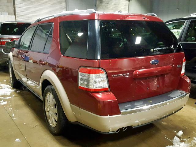 1FMDK07W68GA36683 - 2008 FORD TAURUS X E MAROON photo 3