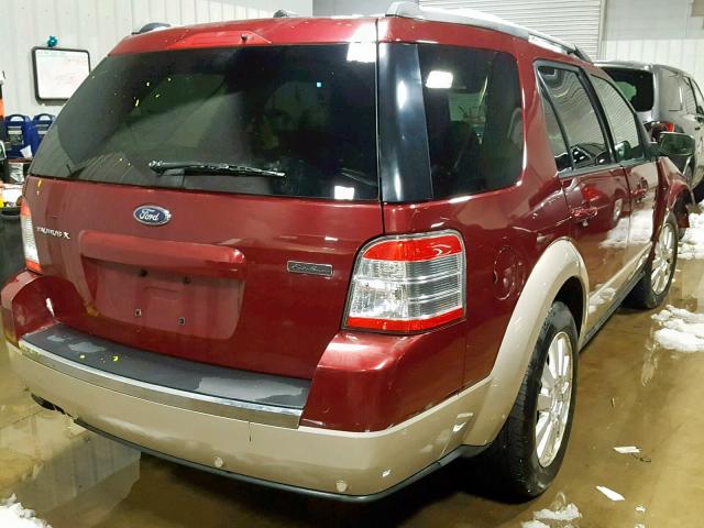 1FMDK07W68GA36683 - 2008 FORD TAURUS X E MAROON photo 4