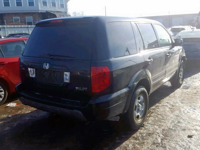 2HKYF18195H571422 - 2005 HONDA PILOT LX BLACK photo 4