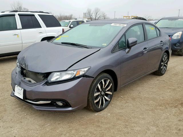 2HGFB2F99EH530249 - 2014 HONDA CIVIC EXL GRAY photo 2