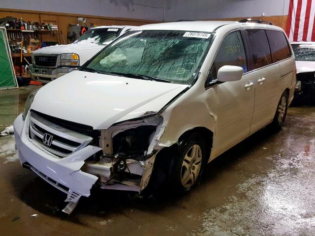 5FNRL38417B139296 - 2007 HONDA ODYSSEY EX WHITE photo 2