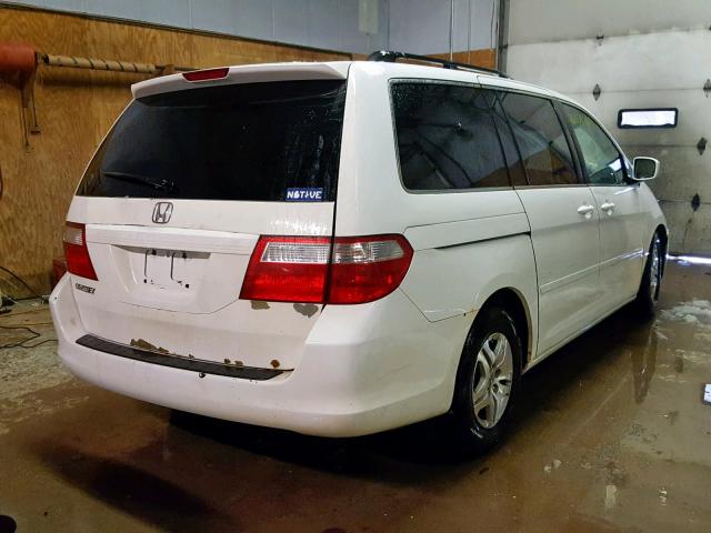 5FNRL38417B139296 - 2007 HONDA ODYSSEY EX WHITE photo 4