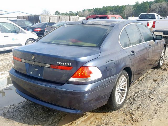 WBAGL63514DP72678 - 2004 BMW 745 I BLUE photo 4