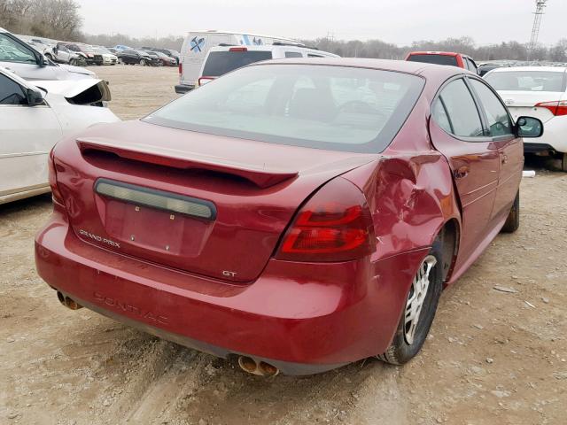 2G2WP522341245651 - 2004 PONTIAC GRAND PRIX MAROON photo 4