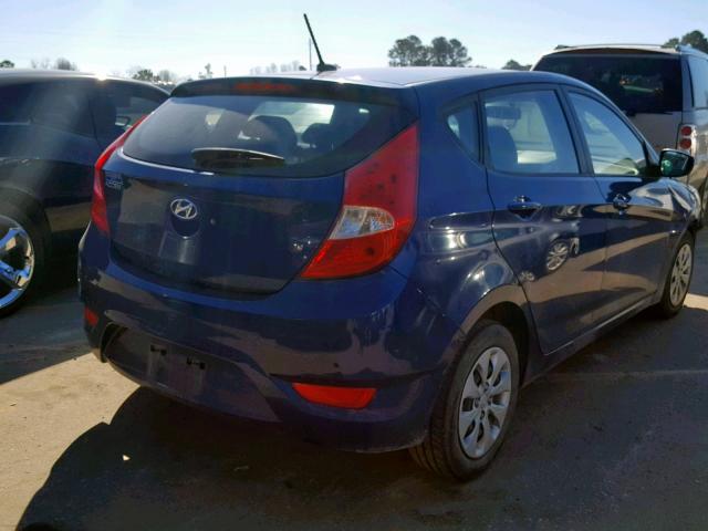 KMHCT5AE3GU268860 - 2016 HYUNDAI ACCENT SE BLUE photo 4