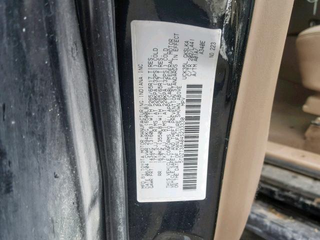 5TDZT38A04S233330 - 2004 TOYOTA SEQUOIA LI BLACK photo 10