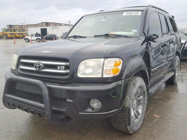 5TDZT38A04S233330 - 2004 TOYOTA SEQUOIA LI BLACK photo 2