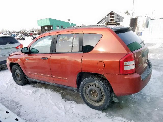 1J8FT47B89D154387 - 2009 JEEP COMPASS SP ORANGE photo 3