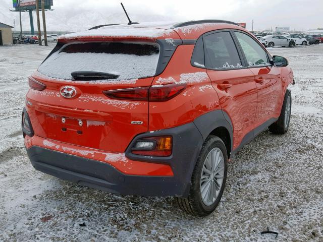 KM8K2CAA9KU207005 - 2019 HYUNDAI KONA SEL ORANGE photo 4