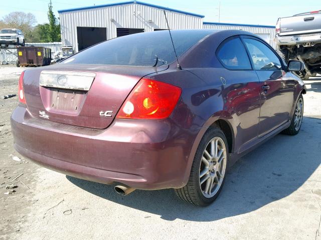 JTKDE167X50032421 - 2005 TOYOTA SCION TC იასამნისფერი ფოტო 4