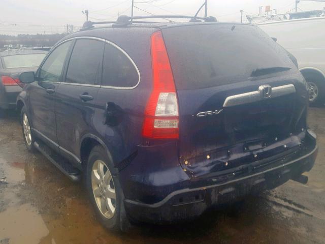 JHLRE48798C032525 - 2008 HONDA CR-V EXL BLUE photo 3