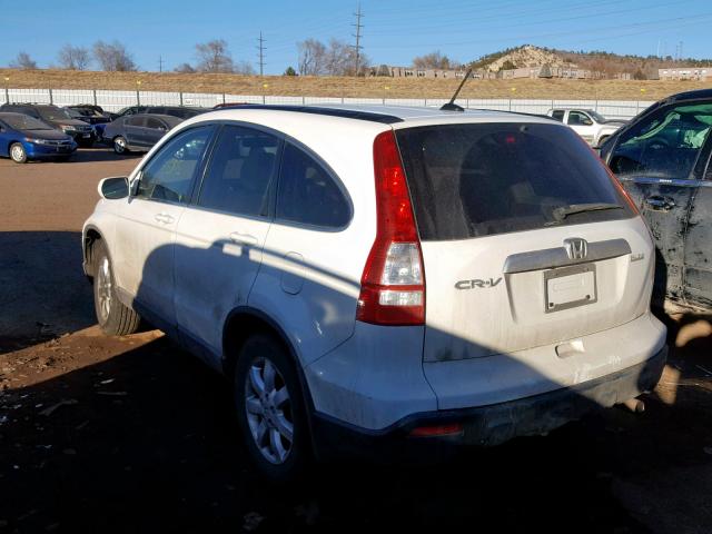 JHLRE48738C047022 - 2008 HONDA CR-V EXL WHITE photo 3