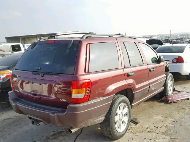 1J4GX48N91C534237 - 2001 JEEP GRAND CHER BURGUNDY photo 4