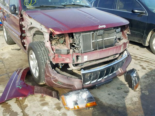 1J4GX48N91C534237 - 2001 JEEP GRAND CHER BURGUNDY photo 9