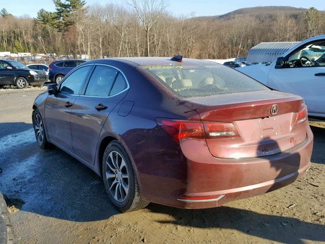 19UUB1F39FA007830 - 2015 ACURA TLX MAROON photo 3