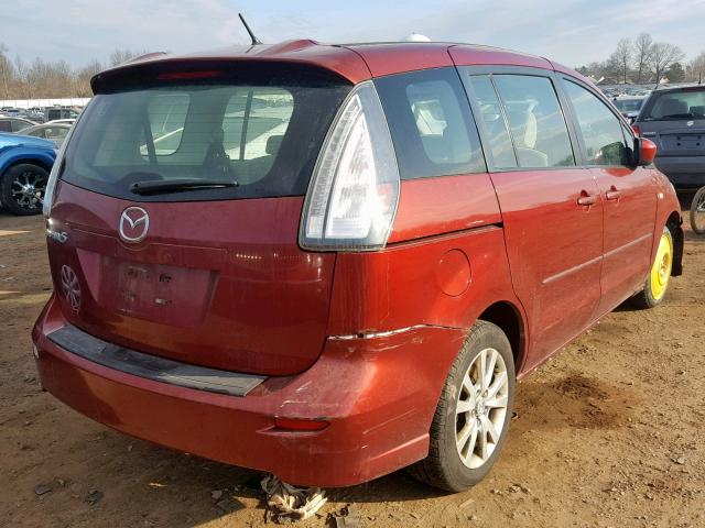 JM1CR29L080322533 - 2008 MAZDA 5 RED photo 4