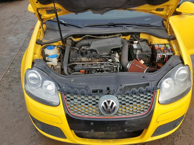 3VWWJ71K37M171118 - 2007 VOLKSWAGEN JETTA GLI YELLOW photo 7