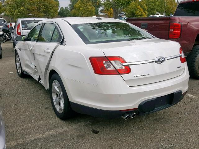 1FAHP2EW7BG134091 - 2011 FORD TAURUS SEL WHITE photo 3