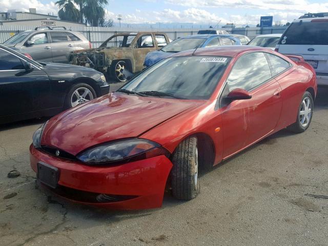 1ZWFT61L7X5602767 - 1999 MERCURY COUGAR V6 RED photo 2