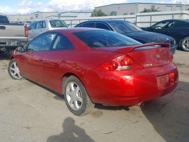 1ZWFT61L7X5602767 - 1999 MERCURY COUGAR V6 RED photo 3