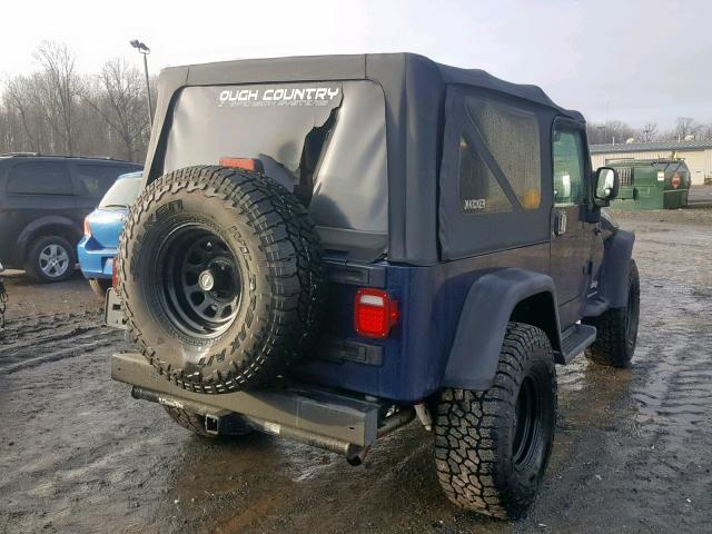 1J4FA44S15P353561 - 2005 JEEP WRANGLER / BLUE photo 4