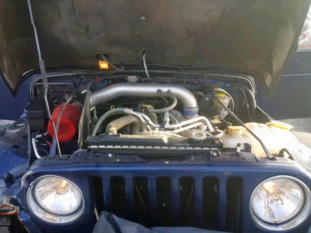 1J4FA44S15P353561 - 2005 JEEP WRANGLER / BLUE photo 7