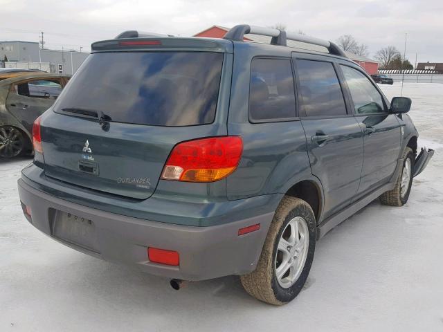 JA4LZ31GX3U603996 - 2003 MITSUBISHI OUTLANDER GREEN photo 4