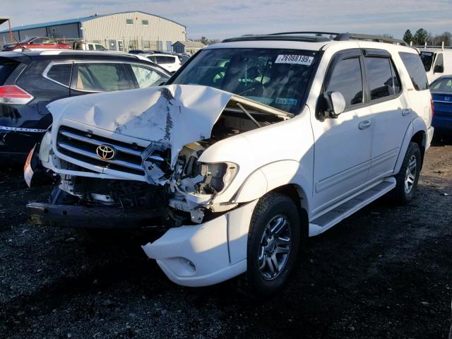 5TDBT48A54S210441 - 2004 TOYOTA SEQUOIA LI WHITE photo 2