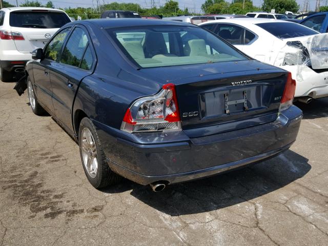 YV1RS592382673233 - 2008 VOLVO S60 2.5T BLUE photo 3