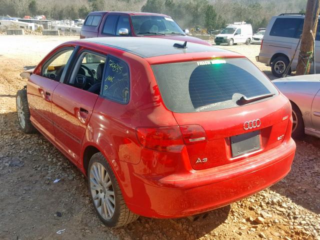 WAUNF78P06A002653 - 2006 AUDI A3 2.0 PRE RED photo 3