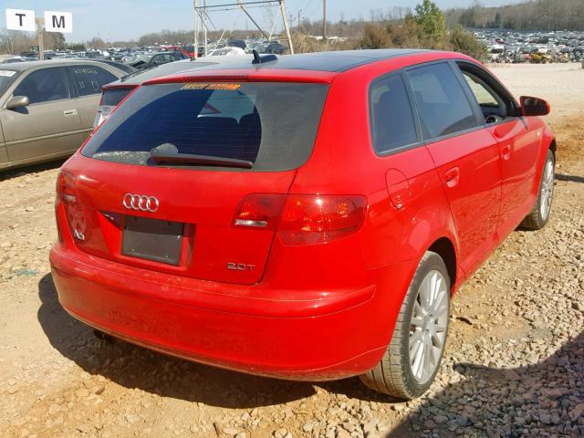 WAUNF78P06A002653 - 2006 AUDI A3 2.0 PRE RED photo 4