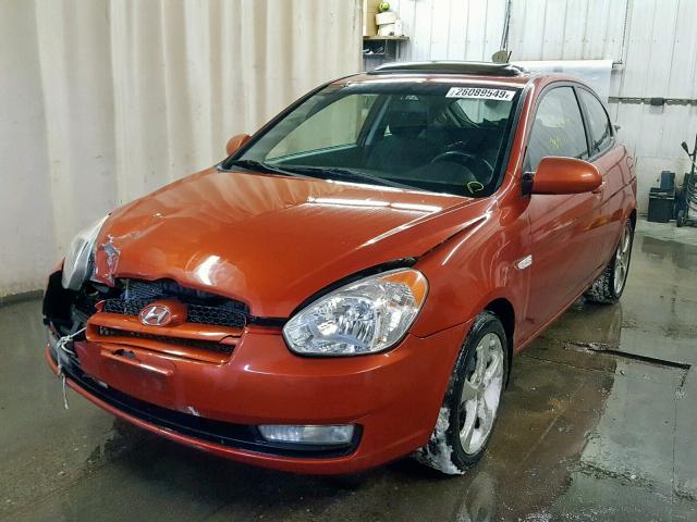 KMHCN36C97U038374 - 2007 HYUNDAI ACCENT SE ORANGE photo 2