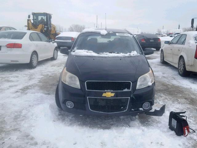 KL1TV65E69B339943 - 2009 CHEVROLET AVEO LS BLACK photo 9