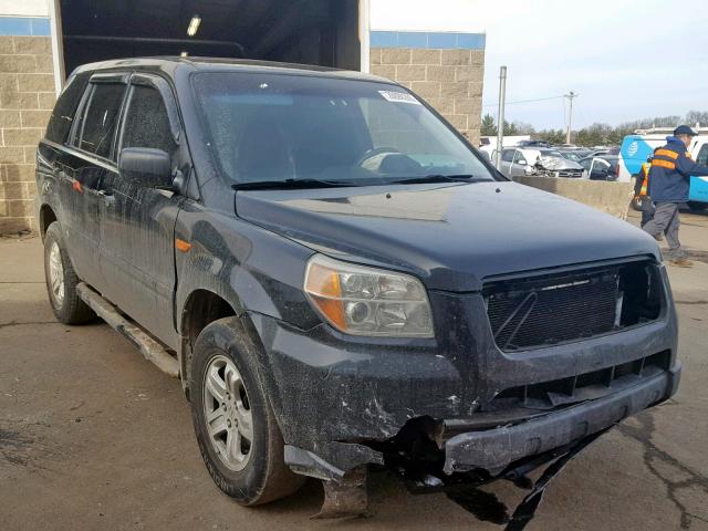 5FNYF18117B018636 - 2007 HONDA PILOT LX BLACK photo 1