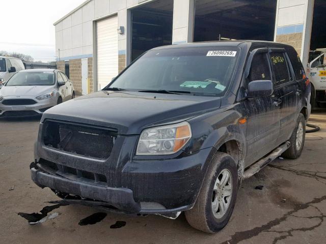 5FNYF18117B018636 - 2007 HONDA PILOT LX BLACK photo 2