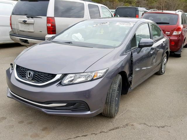 19XFB2F51FE706395 - 2015 HONDA CIVIC LX GRAY photo 2