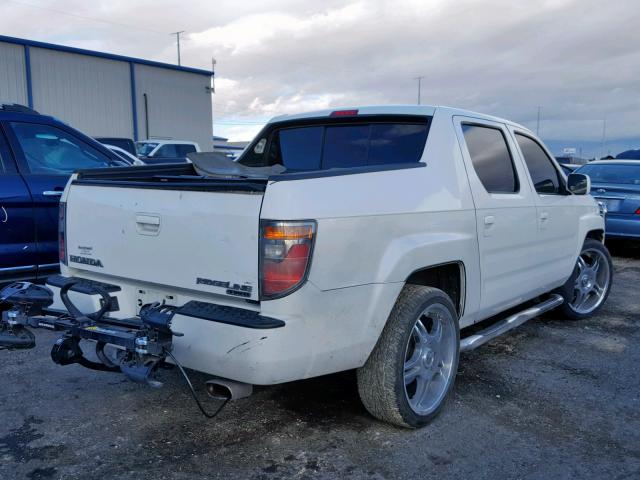 2HJYK16438H506860 - 2008 HONDA RIDGELINE WHITE photo 4