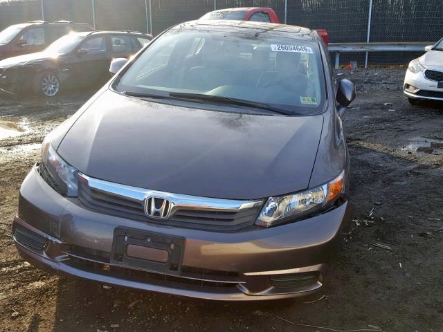 2HGFB2F96CH529458 - 2012 HONDA CIVIC EXL BROWN photo 2