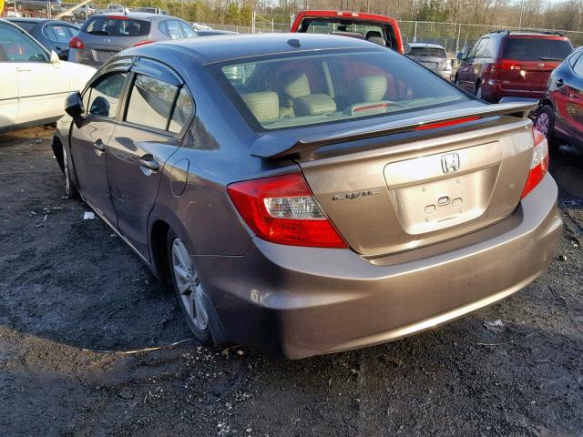 2HGFB2F96CH529458 - 2012 HONDA CIVIC EXL BROWN photo 3