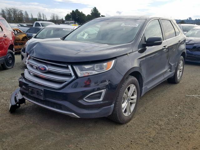 2FMPK3J83GBC37598 - 2016 FORD EDGE SEL BLACK photo 2