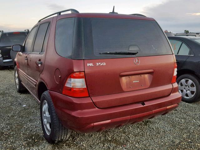 4JGAB57E33A417443 - 2003 MERCEDES-BENZ ML 350 BURGUNDY photo 3