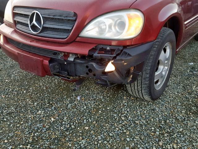 4JGAB57E33A417443 - 2003 MERCEDES-BENZ ML 350 BURGUNDY photo 9