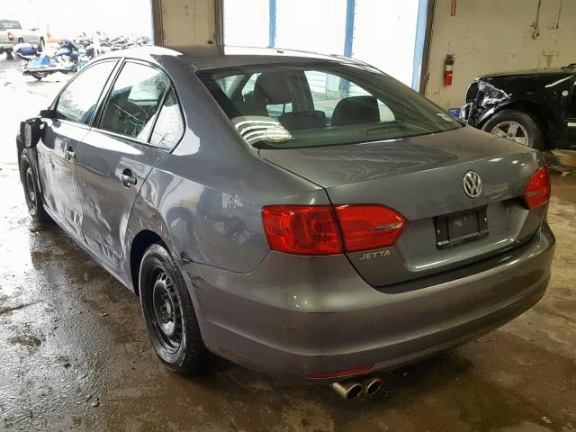 3VW1K7AJ1BM068139 - 2011 VOLKSWAGEN JETTA BASE 灰色 照片 3